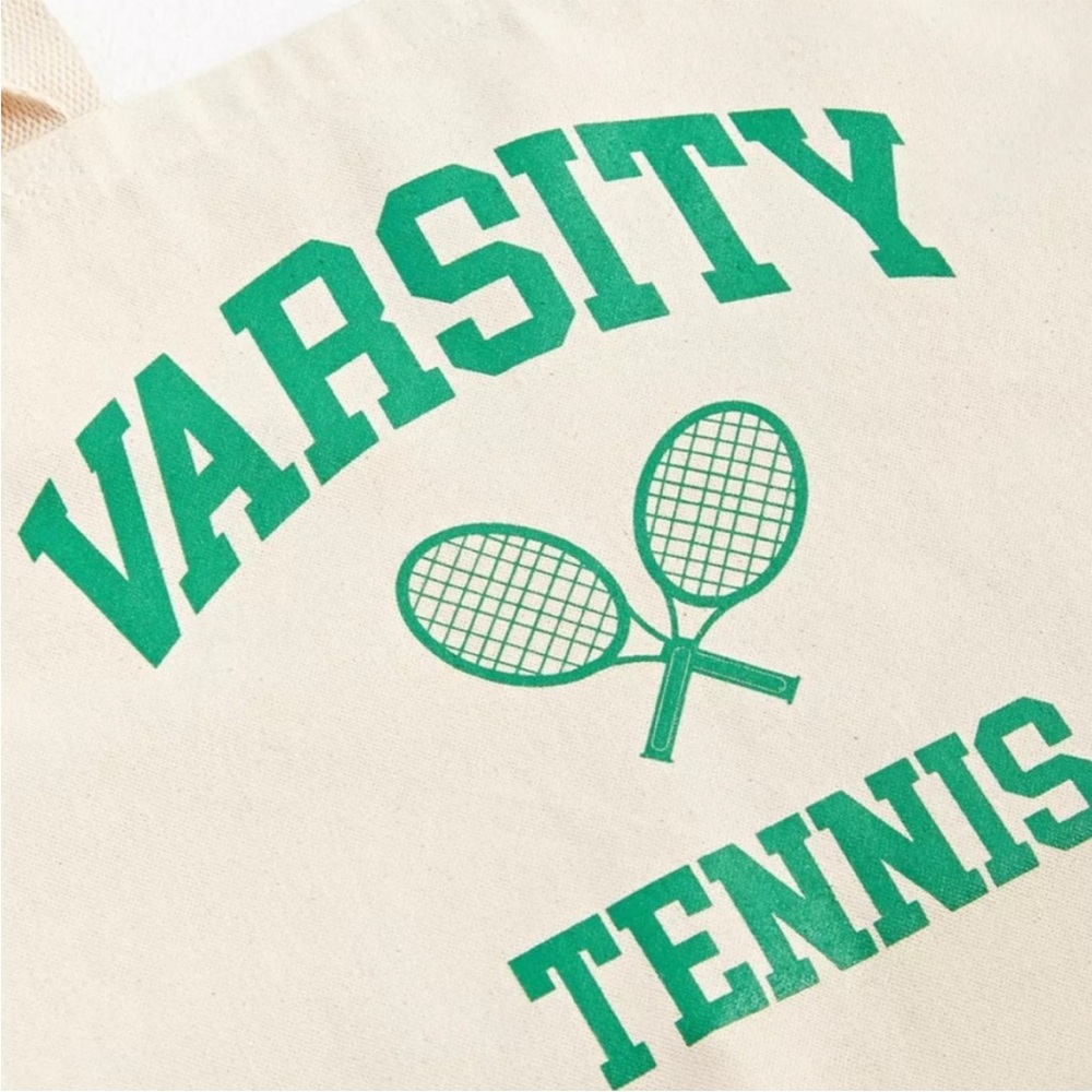 Retro Vintage Inspired Altru Apparel Varsity Tennis Tote Bag - Picture 4 of 7